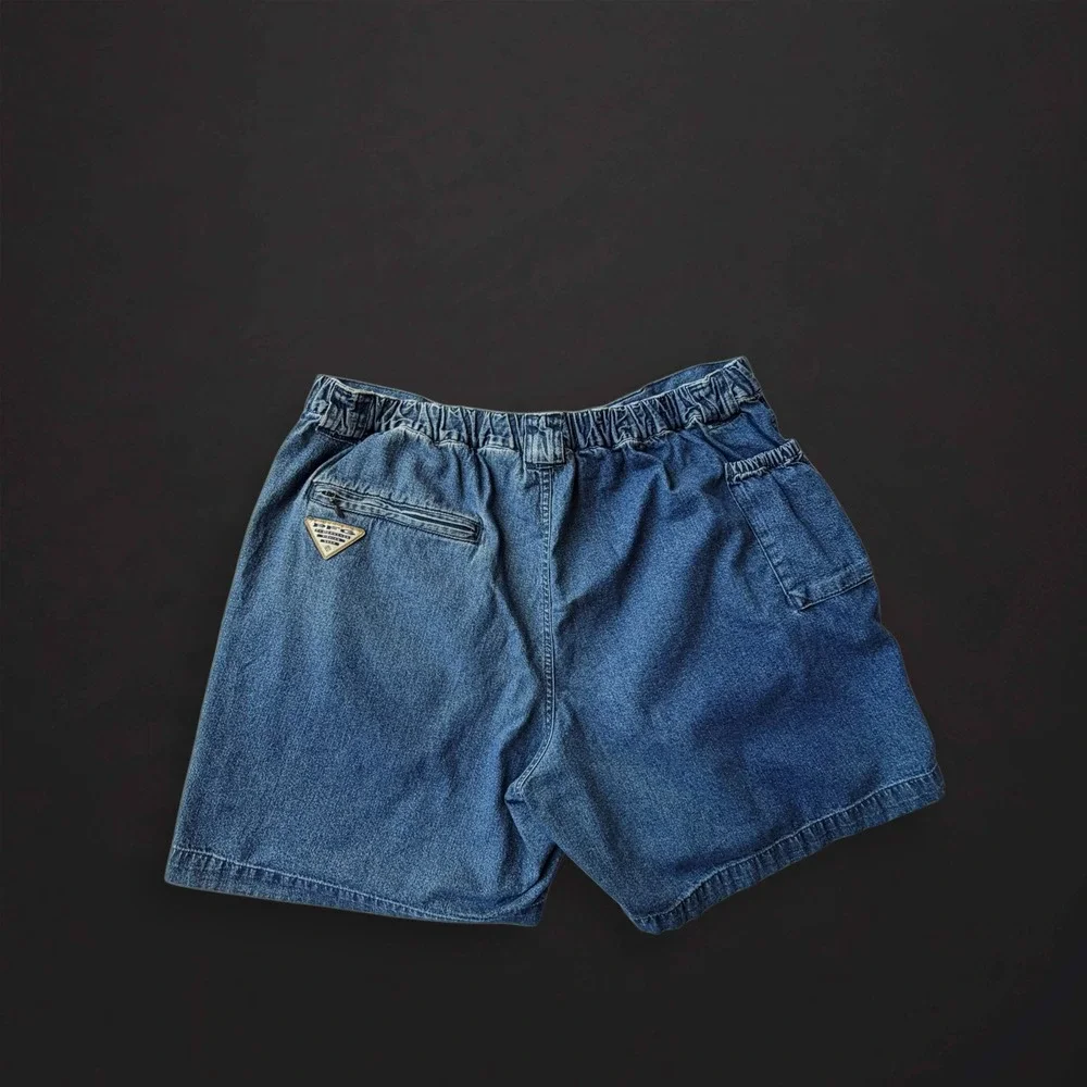 VTG Columbia PFG Denim Cargo Fishing Shorts Mens Blue 106 FM 8000 Utility Pocket